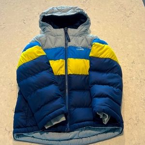 LL Bean Kids Down Jacket, Colorblock size L6X-7